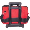 Supply Wise heavy-duty wheeled tool bag 26 pockets similar to the Builders Warehouse red and black wheeled tool bag with 26 pockets and telescopic handle.