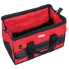 Supplywise's heavy-duty 28-pocket tool bag similar to the Sa Ladder black and red 28-pocket 600d polyester tool tote with padded strap.