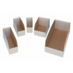 Supplywise white cardboard storage bins with writable panel similar to the Buco white corrugated cardboard storage bin with writable front panel.