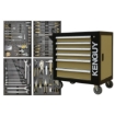 Supplywise 155-piece lockable roller tool cabinet with 6 drawers similar to the Caslad 155-piece 6-drawer black and khaki steel roller tool cabinet