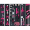 Supply Wise 76-piece professional tool kit with cantilever toolbox similar to the Castor And Ladder 76-piece pink steel cantilever toolbox with sockets and spanners
