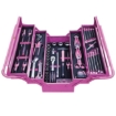 Supplywise 76-piece professional tool kit with cantilever toolbox similar to the Castor And Ladder 76-piece pink steel cantilever toolbox with sockets and spanners
