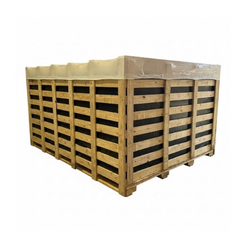 Supplywise ISPM15 certified wooden export crate 2000 x 1000 x 1000 mm similar to the Anchor Crates slatted pine export crate 2000×1000×1000mm, 4-way forklift entry.